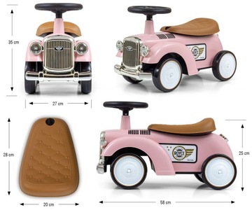 Milly Mally Retro Vriving автомобиль 12M+ Royce Pink