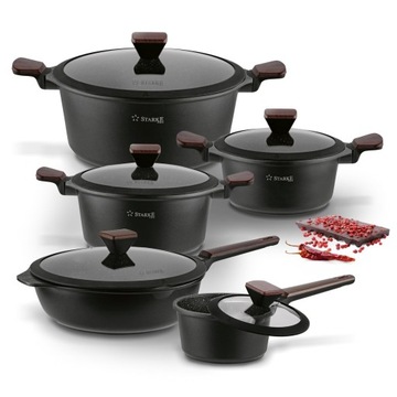 NOWOCZESNY ZESTAW GARNKÓW indukcja RONDEL PATELNIA non stick komplet PRO