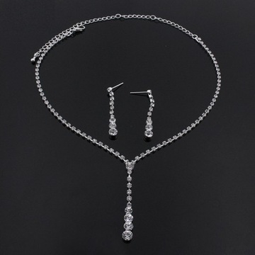 КОМПЛЕКТ ОЖЕРЕЛЬЕ ОЖЕРЕЛЬЕ СЕРЬГИ ВЕЧЕРНИЙ КОМПЛЕКТ