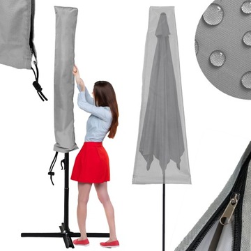 POKROWIEC NA PARASOL OGRODOWY XXL OSŁONA FUTERAŁ Z ZAMKIEM WODOODPORNY UV