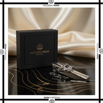 ЗАЖИМ ДЛЯ ГАЛСТКА СЕРЕБРЯНАЯ ЭЛЕГАНТНАЯ КОРОБКА ПОДАРОК ​​ДЛЯ НЕГО САНТА КЛАУС