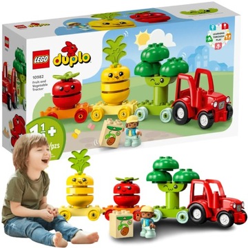 KLOCKI LEGO DUPLO TRAKTOR Z WARZYWAMI I OWOCAMI PREZENT DLA 2,3,4,5 LATKA