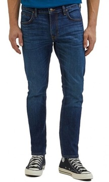 Lee LUKE SLIM TAPERED Hero INDIGOOD RURKI CIEMNY DżINS W34 L32