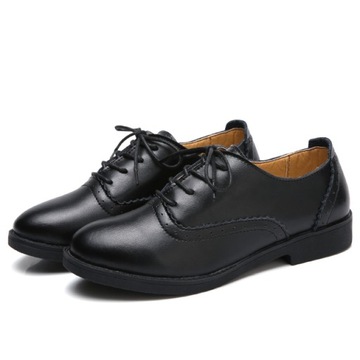 Autentyczne skórzane buty Oxford Flat