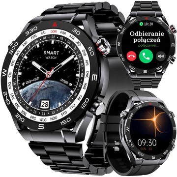 ZEGAREK SMARTWATCH MĘSKI Z ROZMOWAMI Kompas AlwaysON Menu PL bateria 400mAh