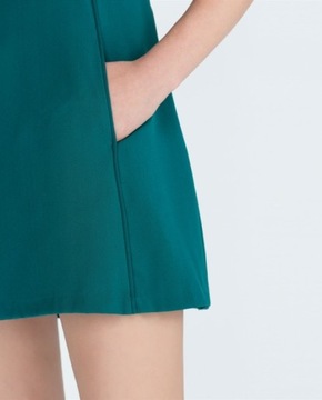 ZARA mini sukienka z kieszeniami w kolorze morskim XS/S
