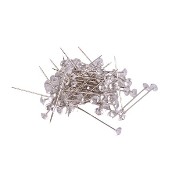 Szpilki krawieckie DIAMENCIKI FLORYSTYKA OZDOBY BUKIETY 37mm 80szt 3240