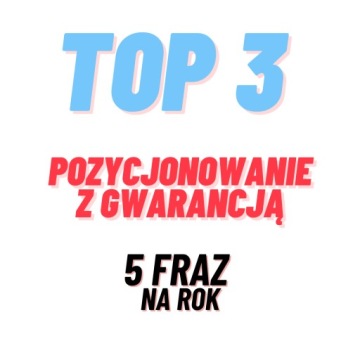 POZYCJONOWANIE stron internetowych 5 FRAZ do top 3 na ROK, Linki, SEO