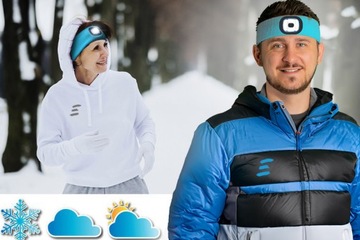 OPASKA NA GŁOWĘ USZY DO BIEGANIA SPORTOWA TERMOAKTYWNA Z LAMPKĄ+LED BUT