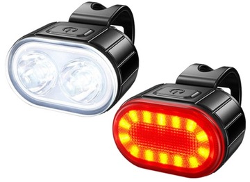 НАБОР ВЕЛОСИПЕДНЫХ ФОНАРОВ ВЕЛОСИПЕДНЫЕ ФОНАРИ ПЕРЕДНИЕ И ЗАДНИЕ ЛАМПЫ USB НАБОР