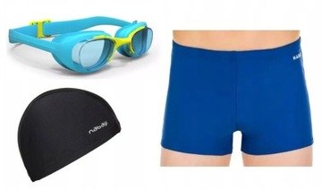ZESTAW PŁYWACKI KĄPIELÓWKI CZEPEK OKULARY 152