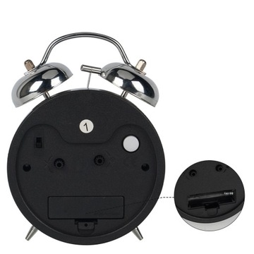 BUDZIK Z PODWÓJNYM DZWONKIEM, GŁOŚNY BUDZIK DLA OSÓB ŚPIĄCYCH CIĘŻKO