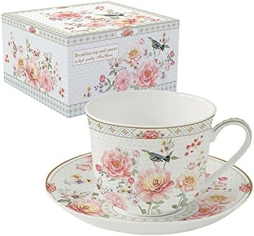 Filiżanka i spodek Easy Life Jardin Botanique Kwiaty 400ml Porcelana