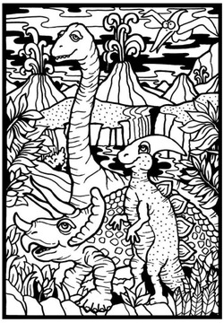 Kolorowanka Welwetowa 29,7x21 Dinozaury