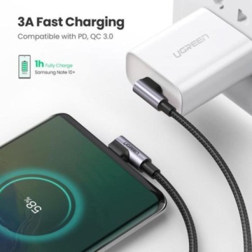 Кабель USB-C — USB-C, угловой, 2 шт., QC, 3 А, 20 В, PD, 60 Вт, 2 м