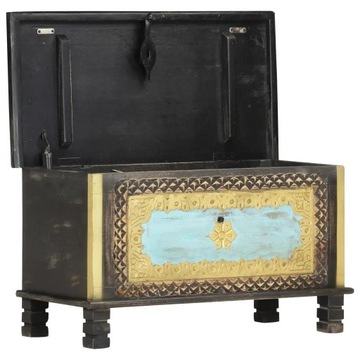 VidaXL Комод, черный, 80x40x45 см, массив дерева