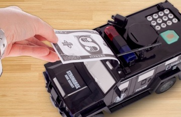 КОПИЛКА СЕЙФ АВТОМОБИЛЬ ПОЛИЦЕЙСКИЕ БАНКНОТЫ МОНЕТЫ С КОДОМ ПОЛИЦЕЙСКАЯ АВТОМОБИЛЬ ДЛЯ ДЕТЕЙ