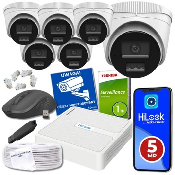 Zestaw do monitoringu 6 kamer ZEWNĘTRZNE 4MPx IP PoE HiLook