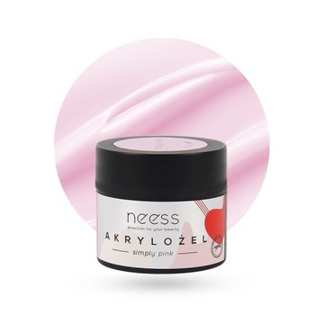 NEESS Akrylożel budujący i przedłużający płytkę Simply Pink, Hema Free 15 g