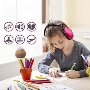 NAUSZNIKI WYGŁUSZAJĄCE DŹWIĘKI OCHRONNE LEKKIE REDUKUJĄCE HAŁAS RÓŻOWY