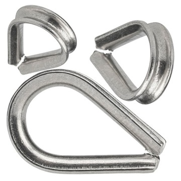 KAUSZA ŁEZKA NIERDZEWNA DO LINY STALOWA KWASOODPORNA 2 MM SERCÓWKA 1 SZTUKA