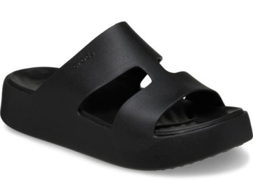 Crocs 209409-001 Gateway Platform H-Strap czarne klapki platformy W10 41-42