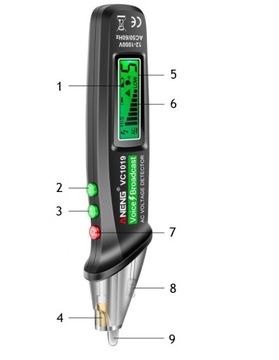 ТЕСТЕР НАПРЯЖЕНИЯ БЕСКОНТАКТНЫЙ ТЕСТЕР ANENG VC1019