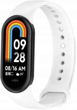 PASEK SILIKONOWY BRANSOLETA DO SMARTBAND XIAOMI MI BAND 8 - WHITE