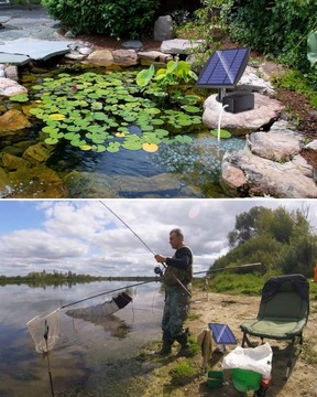 СОЛНЕЧНАЯ АЭРАЦИЯ ПРУДА КИСЛОРОДНЫЙ НАСОС ВОЗДУШНЫЙ КАМЕНЬ СО ШЛАНГОМ