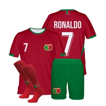 RONALDO PORTUGALIA strój komplet getry rozm. L-170