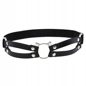 Harajuku Gothic PU skórzana podwiązka do