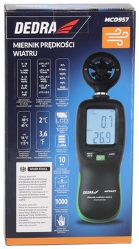Анемометр Анемометр Измерение ветра и температуры. Батарейки типа АА DEDRA LCD