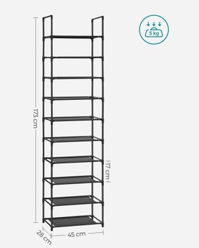 Модульная полка для обуви Металлическая подставка на 10 полок