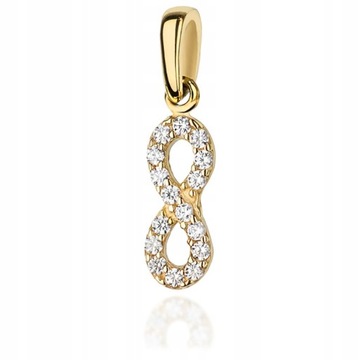 Złota ZAWIESZKA Infinity NIESKOŃCZONOŚĆ Cyrkonie