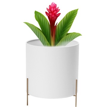 OSŁONKA DONICZKA BIAŁA METALOWA GLAMOUR 10x20CM