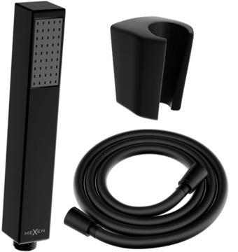 MEXEN ZESTAW PRYSZNICOWY SŁUCHAWKA R-77 WĄŻ CZARNY