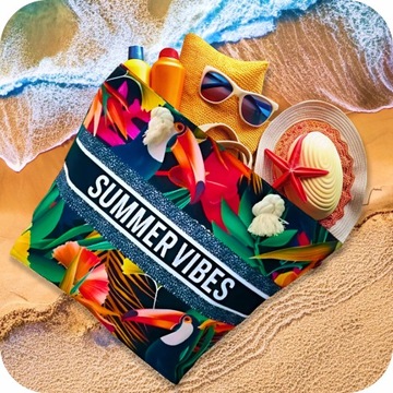 TORBA PLAŻOWA DUŻA ZAPINANA NA ZAMEK TOREBKA SHOPPER Z PODSZEWKĄ PIKNIK XXL