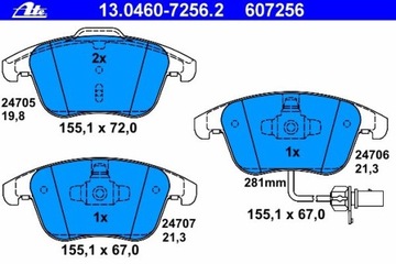 КОЛОДКІ ГАЛЬМІВНІ ПЕРІД AUDI A4 07-, AUDI A5 07- 