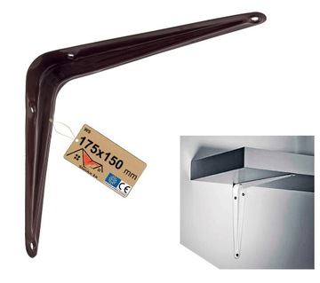 UCHWYT WSPORNIK KĄTOWNIK PODPÓRKA PÓŁKĘ DO PÓŁKI BRĄZOWY METALOWY 175x150MM