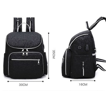 СУМКА ДЛЯ КОЛЯСКИ, РЮКЗАК ДЛЯ МАТЕРИ, ТЕРМООРГАНИЗАТОР НА МОЛНИИ, КАРМАНЫ USB