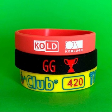 OPASKI SILIKONOWE Z TŁOCZENIEM I WYPEŁNIENIEM GRAFIKA LOGO TEKST 12mm