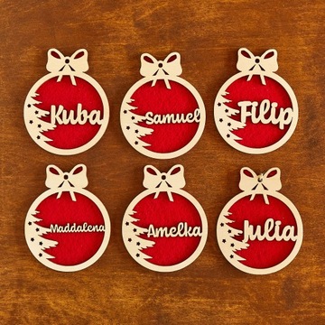 ДЕРЕВЯННЫЙ УКРАШЕННЫЙ ЕЛОЧНЫЙ ШАР С НАЗВАНИЕМ КРАСНЫЙ ЕЛОЧНЫЙ ШАР