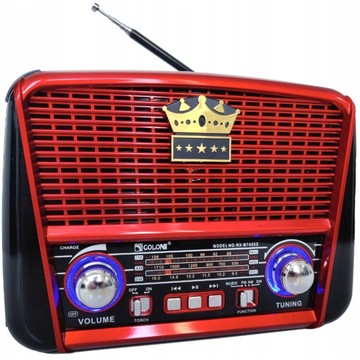 Radio sieciowo-bateryjne AM, FM, SW Golon RX-BT455S CZERWONE