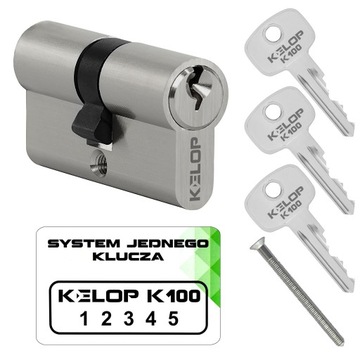 wkładka KELOP K100 30/50 nikiel system jednego klucza