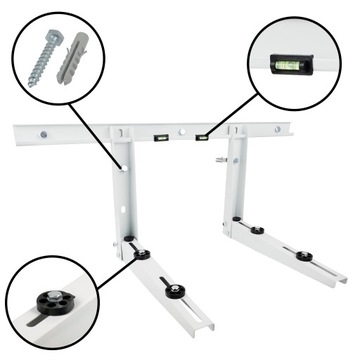 Wspornik KLIMATYZATORA 450 mm z poprzeczką Uchwyt wieszak do 220 kg stalowy