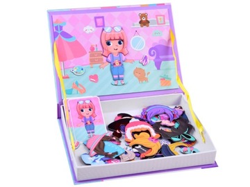 МАГНИТНАЯ ПАЗЗЛ КУКЛА ПРИНЦЕССА ОДЕЖДА