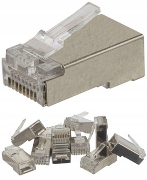 NEKU Wtyki końcówki RJ45 FTP kat6 drut ekran 10szt