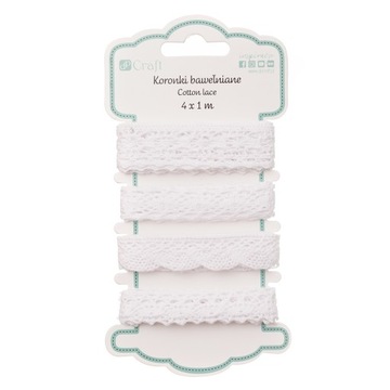 Koronki bawełniane 4 x 1m bridal white