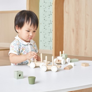 VIGA PolarB ДЕРЕВЯННЫЙ ПОДНОС С ДЕРЕВЯННЫМИ БЛОКАМИ-ПАЗЗЛАМИ