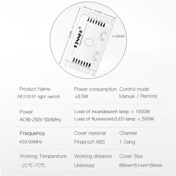 БЕСПРОВОДНОЙ ПЕРЕКЛЮЧАТЕЛЬ С 2-КНОПОЧНЫМ ПРИЕМНИКОМ
